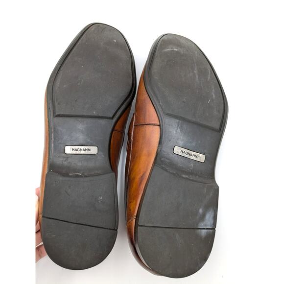 Magnanni Lino Dress Shoes Loafers Brown Leather Buckle Strap Men\'s size US11M main image 5